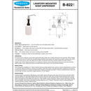 Bobrick B-8221 Commercial Liquid Soap Dispenser, Countertop Mounted, Manual-Push, Stainless Steel - 4" Spout Length