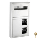 Bobrick B-3479 Combination Commercial Seat-Cover Dispenser/Toilet Paper Dispenser, Surface-Mounted, Stainless Steel