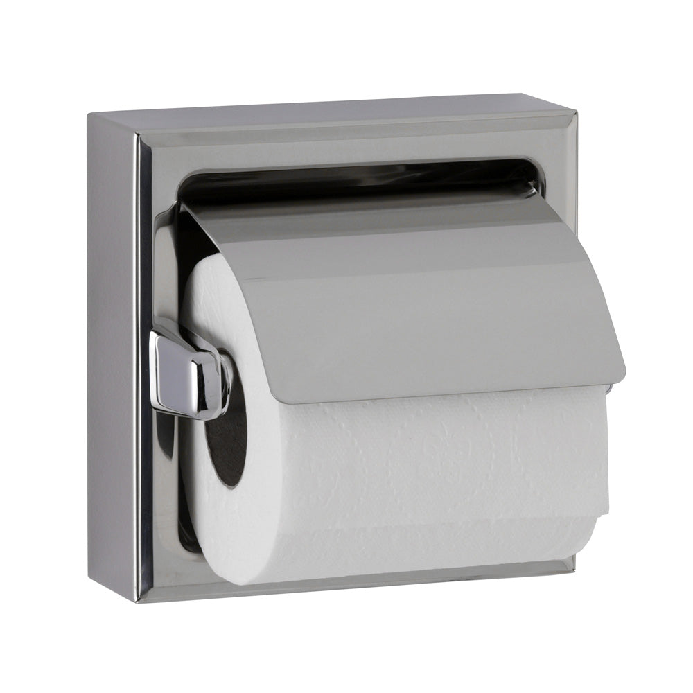 Bobrick B-6699 Commercial Toilet Paper Dispenser w/ Hood, Surface-Mounted, Zamak w/ Chrome Finish 2 - Surface-Mounted Toilet Tissue Dispenser with Hood