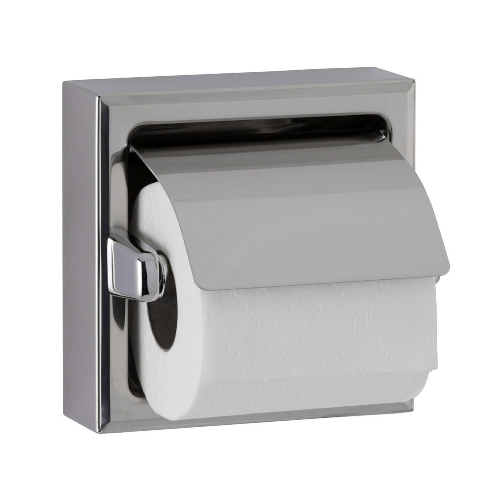 Bobrick B-6699 Commercial Toilet Paper Dispenser w/ Hood, Surface-Mounted, Stainless Steel w/ Bright-Polished Finish