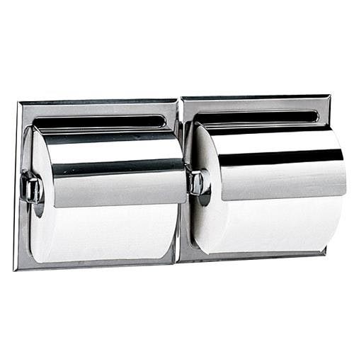 Bobrick B-699 Commercial Toilet Paper Dispenser w/ Hood, Recessed-Mounted, Stainless Steel w/ Bright-Polished Finish
