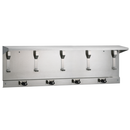 Bradley 9934-00 Commercial Mop & Broom Holder, 5 Hooks/4 Holders 13-3/4" H x 34" L, Stainless Steel