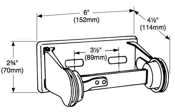 Bradley 5054 Commercial Toilet Paper Dispenser, Recessed-Mounted, Zinc w/ Nickel Finish - TotalRestroom.com