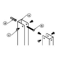 Bradley S0055 Toilet Partition Bracket Dividing Panel Hardware Kit for use with Bradley 1" Panels - TotalRestroom.com