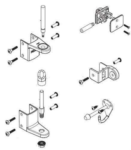 Bradley HDWT-ZD1 Toilet Partition Hardware Kit, In-Swing for use with Bradley 1" Panels - TotalRestroom.com