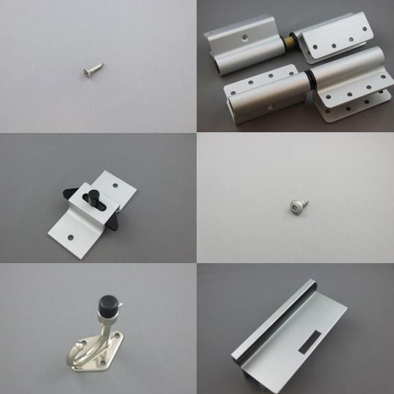Hadrian 621025 Door Hardware Kit, Aluminum Wrap-Around Hinge, R/H In-Swing