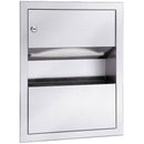 Bradley 229-10 Combination Commercial Paper Towel Dispenser/Waste Receptacle, Semi-Recessed-Mounted, Stainless Steel - TotalRestroom.com