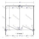 Hadrian Toilet Partition, 2 Between Wall Compartments, Stainless Steel, 72"W x 61 1/4"D - BW23660-SS-HADRIAN - TotalRestroom.com