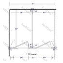 Hadrian Toilet Partition, 2 Between Wall Compartments, Stainless Steel, 72"W x 61 1/4"D - BW23660-SS-HADRIAN - TotalRestroom.com