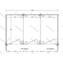 Hadrian Toilet Partition, 3 Between Wall Compartments, Plastic, 108"W x 61-1/4"D - BW33660-PL-HADRIAN - TotalRestroom.com