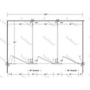 Hadrian Toilet Partition, 3 Between Wall Compartments, Plastic, 108"W x 61-1/4"D - BW33660-PL-HADRIAN - TotalRestroom.com