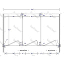 Hadrian Toilet Partition, 3 Between Wall Compartments, Stainless Steel, 108"W x 61 1/4"D - BW33660-SS-HADRIAN - TotalRestroom.com
