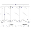 Hadrian Toilet Partition, 3 Between Wall Compartments, Stainless Steel, 108"W x 61 1/4"D - BW33660-SS-HADRIAN - TotalRestroom.com