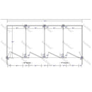Hadrian Toilet Partition, 4 Between Wall Compartments, Stainless Steel, 144"W x 61 1/4"D - BW43660-SS-HADRIAN - TotalRestroom.com