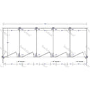 Hadrian Toilet Partition, 5 Between Wall Compartments, Plastic, 180"W x 61-1/4"D - BW53660-PL-HADRIAN - TotalRestroom.com