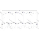 Hadrian Toilet Partition, 5 Between Wall Compartments, Stainless Steel, 180"W x 61 1/4"D - BW53660-SS-HADRIAN - TotalRestroom.com