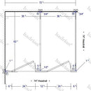 Hadrian Toilet Partition, 2 In Corner Compartments, Plastic, 72"W x 61-1/4"D - IC23660-PL-HADRIAN - TotalRestroom.com