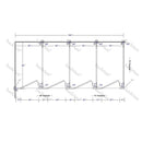 Hadrian Toilet Partition, 4 In Corner Compartments, Stainless Steel, 144"W x 61 1/4"D - IC43660-SS-HADRIAN - TotalRestroom.com