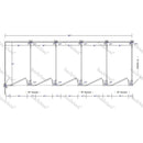 Hadrian Toilet Partition, 5 In Corner Compartments, Stainless Steel, 180"W x 61 1/4"D - IC53660-SS-HADRIAN - TotalRestroom.com