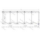 Hadrian Toilet Partition, 5 In Corner Compartments, Stainless Steel, 180"W x 61 1/4"D - IC53660-SS-HADRIAN - TotalRestroom.com