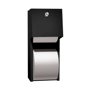ASI 0030-41 Matte Black - Toilet Tissue Dispenser - Twin Hide-A-Roll - Surface Mounted