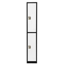 Alpine ADI629-202-B-W 2 Door Locker, Black with White Doors