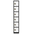 Alpine ADI629-206-B-W 6 Door Locker, Black with White Doors