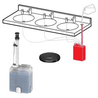 ASI 0390-41 EZ-Fill Multi-Feed Kit - Vanity Mounted Fill Port, 5 L under vanity tank with tubing - Dispenser Not Included - Matte Black