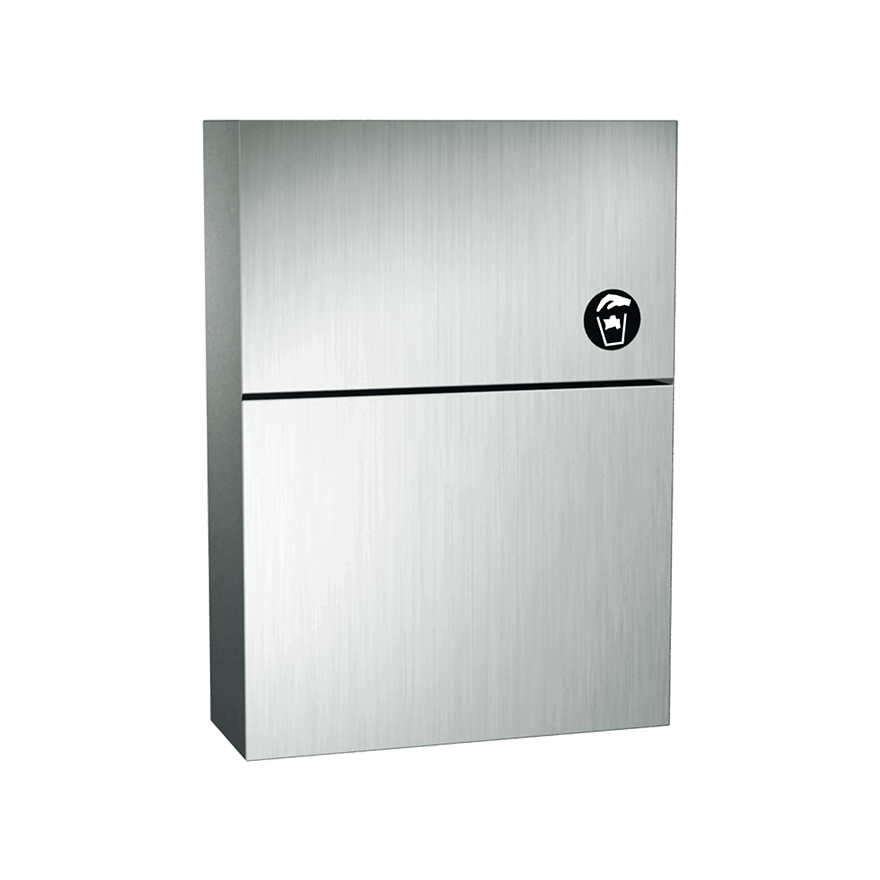 ASI 0473-A Commercial Restroom Sanitary Napkin Disposal, Surface-Mounted, Stainless Steel