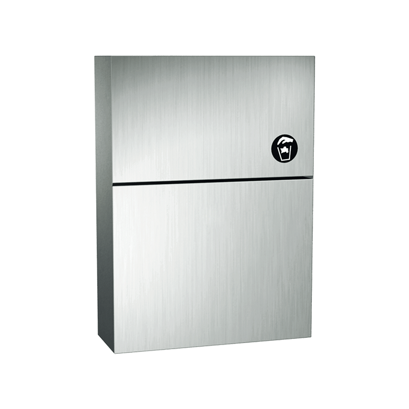 ASI 0473-A Commercial Restroom Sanitary Napkin Disposal, Surface-Mounted, Stainless Steel