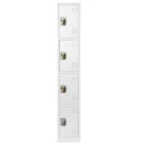 Alpine ADI629-204-WHI 72" 4-Tier Locker with Key Lock, White