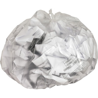 Genuine Joe GJO01755 High-Density Can Liners, Small Size, 10 gal Capacity, 24" L x 24" W x 0.31 mil (8 Micron) Thickness, Clear, Resin, Office Waste, Industrial Trash, 20/Carton