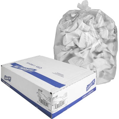 Genuine Joe GJO01756 High-Density Can Liners, Small Size, 16 gal Capacity, 32" L x 24" W x 0.31 mil (8 Micron) Thickness, Clear, Resin, Office Waste, Industrial Trash, 20/Carton