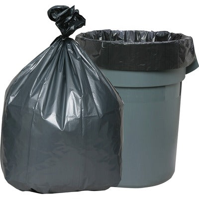 Genuine Joe GJO70342 Maximum Strength Trash Can Liner, Large Size, 45 gal Capacity, 46" L x 39" W x 1.55 mil (39 Micron) Thickness, Low-Density, Black, Recycled, 50/Carton