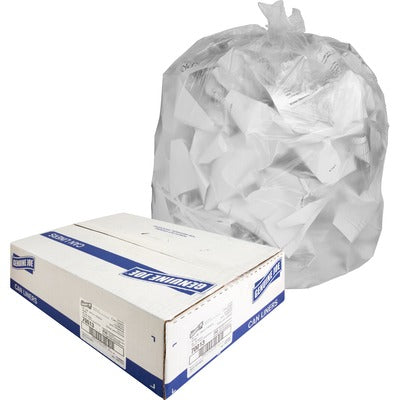 Genuine Joe GJO70013 Economy High-Density Can Liners, Large Size, 45 gal Capacity, 46" L x 40" W x 0.39 mil (10 Micron) Thickness, Translucent, Resin, 250/Carton
