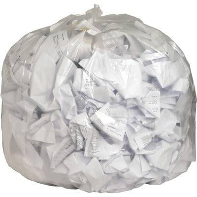 Genuine Joe GJO01016 Clear Trash Can Liners, 56 gal Capacity, 48" L x 43" W x 0.80 mil (20 Micron) Thickness, Low-Density, Film, Multipurpose, Recycled, 100/Box