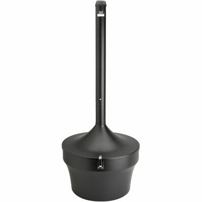 Genuine Joe GJO58891 4.25 Gal Fire-safe Smoking Receptacle, 4.25 gal Capacity, Powder Coated, Durable, Weather Resistant, Fire-Safe, Handle, 37" Height x 16" Width, Black