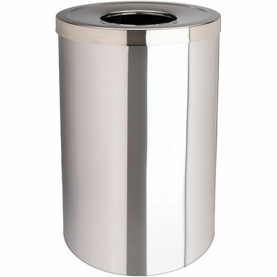 Genuine Joe GJO58895 30 Gallon Stainless Steel Trash Receptacle, 30 gal Capacity, Durable, Heavy Duty, 31.5" Height x 20" Diameter, Silver
