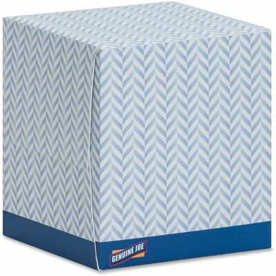 Genuine Joe GJO26085 Cube Box Facial Tissue, 2 Ply, Interfolded, White, 85/Box, 36/Carton