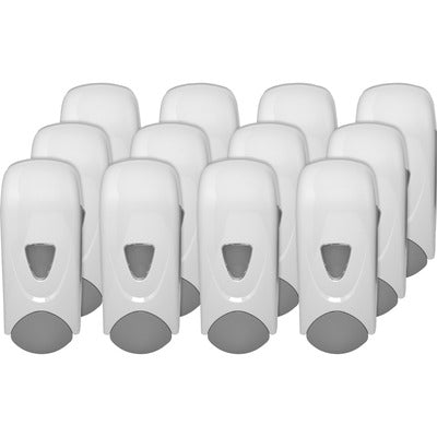 Genuine Joe GJO08950CT Foam-Eeze Foam Soap Dispenser, Manual, 1.06 qt Capacity, Refillable, Site Window, Durable, White, Gray, 12/Carton