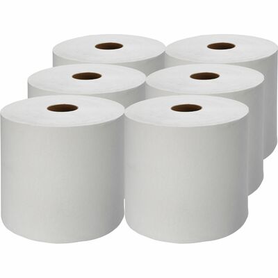 Genuine Joe GJO22900 Hardwound Roll Paper Towels, 7.87" Width x 1000 ft Length, 2" Core, White, 6/Carton