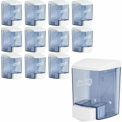 Genuine Joe GJO29425CT 30 oz Soap Dispenser, Manual, 30 fl oz Capacity, See-through Tank, Water Resistant, Soft Push, Clear, 12/Carton
