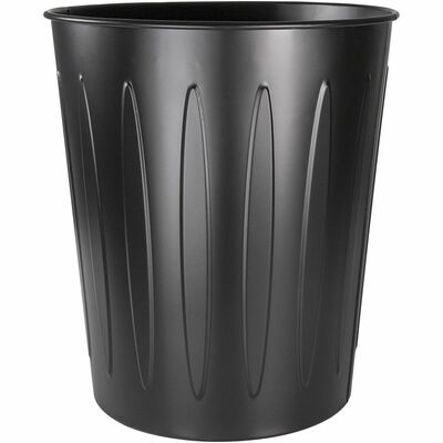 Genuine Joe GJO58897CT 6-gallon Fire-safe Trash Can, 6 gal Capacity, Fire-Safe, Sturdy, 14" Height x 13" Diameter, Metal, Steel, Black, 6/Carton