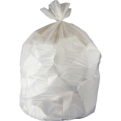 Genuine Joe GJO02865 16-gallon Linear Low-Density Bags, 16 gal Capacity, 32" L x 24" W x 0.40 mil (10 Micron) Thickness, White, Resin, Waste Disposal, 500/Carton