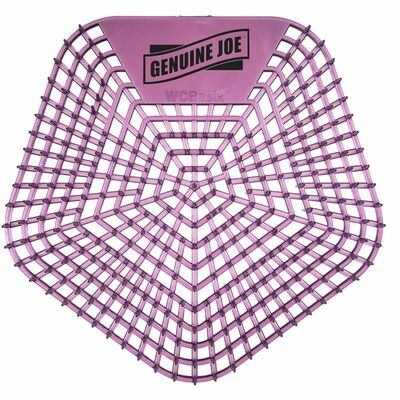 Genuine Joe GJO85186 Urinal Screens, Lasts upto 30 Days, Dual Sided Design, Purple, 10/Carton