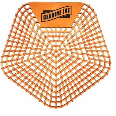 Genuine Joe GJO85187 Urinal Screens, Lasts upto 30 Days, Dual Sided Design, Orange, 10/Carton