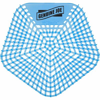 Genuine Joe GJO85189 Urinal Screens, Lasts upto 30 Days, Dual Sided Design, Blue, 10/Carton