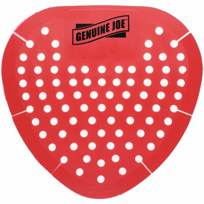 Genuine Joe GJO10011CT Deodorant Urinal Screens, Splash Reducer, Odor Neutralizer, Red, 6/Box, 6/Carton