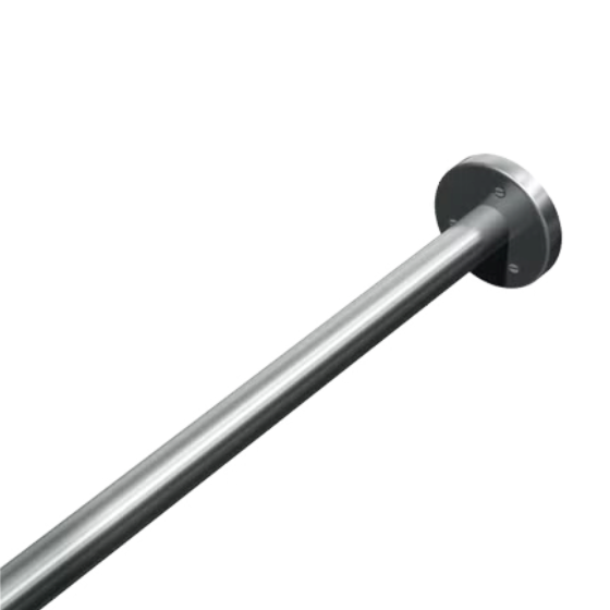 ASI 1214-36 Shower Curtain Rod with Flanges - 1" Diameter, 36" L