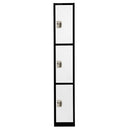 Alpine ADI629-203-B-W 3 Door Locker, Black with White Doors
